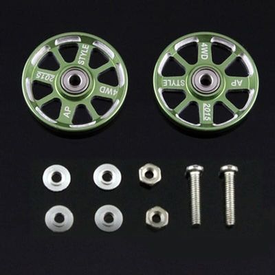 Replacement Part For 4Pairs 15464 Guide Wheel 19mm Hollow Guide Pulley With Washers Screws Nuts Guide Rollers For RC Mini 4WD Car DIY Parts - (Color: Green)