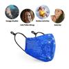Blue Reusable Washable Fashion Face Mask Sequin Glitter Bling Mouth Nose Crystal by 24/7 store view 4