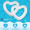 Sumind 2 Pieces Heart Pool Float, 47.3 x 39.4 Inch Inflatable Swim Rings Bachelorette Party Pool Float Tube, Heart Shaped Summer Swimming Ring, Water Beach Party for Adults (White) view 2