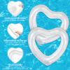 Sumind 2 Pieces Heart Pool Float, 47.3 x 39.4 Inch Inflatable Swim Rings Bachelorette Party Pool Float Tube, Heart Shaped Summer Swimming Ring, Water Beach Party for Adults (White) view 3