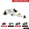 RCAWD Front and Rear Portal Axle Set for Axial SCX24 Upgrades Housing with Steel Gears& Brass Worm Gears& Brass Third Member Housing& Brass Hex, Aluminum Hop Ups Parts #AXI31609, AXI31610 Silver view 2
