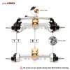 RCAWD Front and Rear Portal Axle Set for Axial SCX24 Upgrades Housing with Steel Gears& Brass Worm Gears& Brass Third Member Housing& Brass Hex, Aluminum Hop Ups Parts #AXI31609, AXI31610 Silver view 3