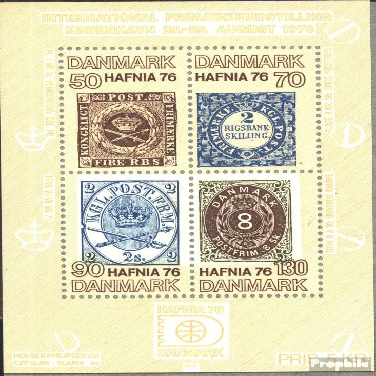Denmark block2 (Complete.Issue.) fine Used/Cancelled 1975 HAFNIA 76 (Stamps for Collectors) Stamp on Stamp