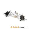 RCAWD Front Portal Axle Set for Axial SCX24 Upgrades Housing with Steel Gears& Brass Worm Gears& Brass Third Member Housing& Brass Hex, Aluminum Hop Ups Parts #AXI31609 Silver view 1