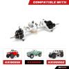RCAWD Front Portal Axle Set for Axial SCX24 Upgrades Housing with Steel Gears& Brass Worm Gears& Brass Third Member Housing& Brass Hex, Aluminum Hop Ups Parts #AXI31609 Silver view 2