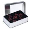 Cusdie 7Pcs Metal Dice with Metal Box, Dagger Design Polyhedral DND Dice Set, for Role Playing Game D&D Dice (Black with Red Font) view 2