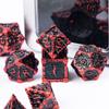 Cusdie 7Pcs Metal Dice with Metal Box, Dagger Design Polyhedral DND Dice Set, for Role Playing Game D&D Dice (Black with Red Font) view 4