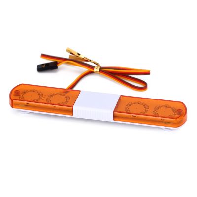 LAFEINA Multi-Function LED Police Flash Light Bar Lamp for 1/10 1/8 1/12 RC Model Car WPL D12 HSP TRX4 Tamiya CC01 D90 SCX10 (115mm Yellow)