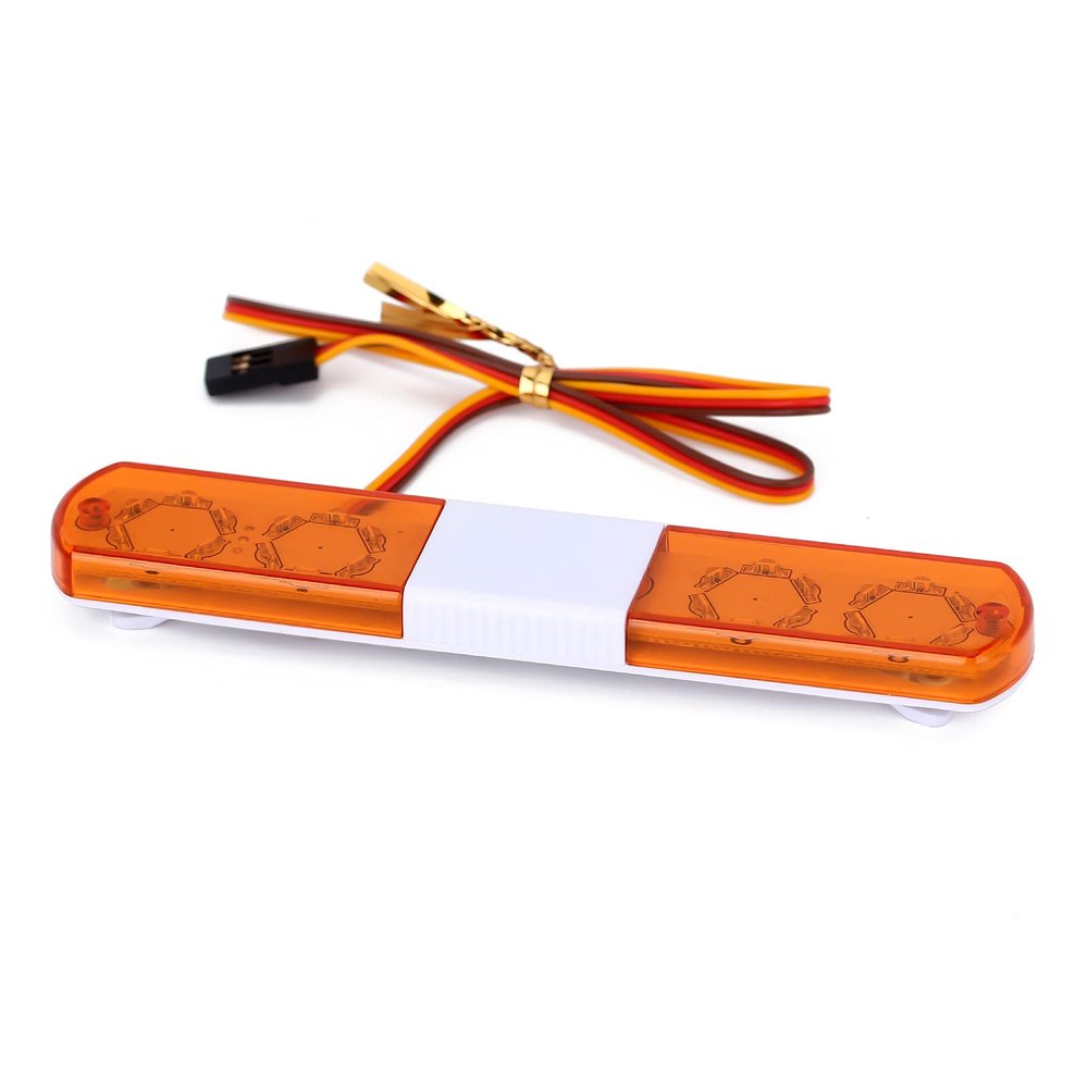 LAFEINA Multi-Function LED Police Flash Light Bar Lamp for 1/10 1/8 1/12 RC Model Car WPL D12 HSP TRX4 Tamiya CC01 D90 SCX10 (115mm Yellow)