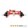 RCAWD Front Portal Axle Set for Axial SCX24 Upgrades Housing with Steel Gears& Brass Worm Gears& Brass Third Member Housing& Brass Hex, Aluminum Hop Ups Parts #AXI31609 Red view 1