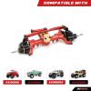 RCAWD Front Portal Axle Set for Axial SCX24 Upgrades Housing with Steel Gears& Brass Worm Gears& Brass Third Member Housing& Brass Hex, Aluminum Hop Ups Parts #AXI31609 Red view 2