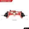 RCAWD Front Portal Axle Set for Axial SCX24 Upgrades Housing with Steel Gears& Brass Worm Gears& Brass Third Member Housing& Brass Hex, Aluminum Hop Ups Parts #AXI31609 Red view 4