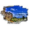 3D Broken Wall Stickers Stickers Fairyland,Beautiful Belfast Castle 36 x 24 Inch Removable Wall Decal, Peel and Stick Landscape Wall Decor for Bedroom Living Room, Mural Art for Kids Boys Girls Gift view 2