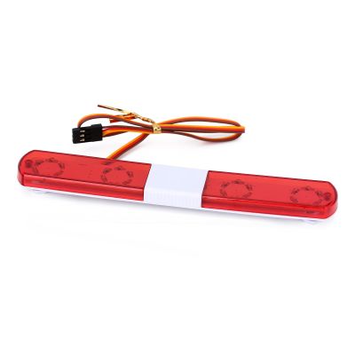 LAFEINA Multi-Function LED Police Flash Light Bar Lamp for 1/10 1/8 1/12 RC Model Car WPL D12 HSP TRX4 Tamiya CC01 D90 SCX10 (145mm Red)