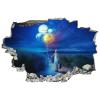 3D Broken Wall Stickers Stickers Loveourplanet Earth Peaceful Journey Travel 36 x 24 Inch Removable Wall Decal, Peel and Stick Landscape Wall Decor for Bedroom Living Room, Mural Art for Kids Boys Gi view 2