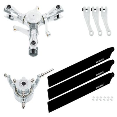 MICROHELI CNC Triple Carbon Plastic Blades Conversion Set - OMP Hobby M2 V1/V2/EXP
