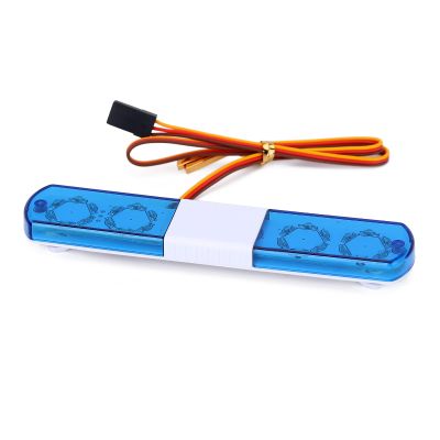 LAFEINA Multi-Function LED Police Flash Light Bar Lamp for 1/10 1/8 1/12 RC Model Car WPL D12 HSP TRX4 Tamiya CC01 D90 SCX10 (115mm Blue)