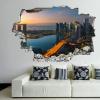 3D Broken Wall Stickers Stickers in Singapore, Asias 36 x 24 Inch Removable Wall Decal, Peel and Stick Landscape Wall Decor for Bedroom Living Room, Mural Art for Kids Boys Girls Gift view 1