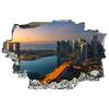 3D Broken Wall Stickers Stickers in Singapore, Asias 36 x 24 Inch Removable Wall Decal, Peel and Stick Landscape Wall Decor for Bedroom Living Room, Mural Art for Kids Boys Girls Gift view 2