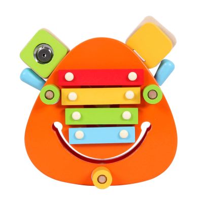 Montessori Toy for Kids-Wood Xylophone with Mallets, Wooden Multifunctional Instruments Combination Toy with Xylophone Rattle Castanets , Wooden Musical Instruments Toys for Boys and Girls