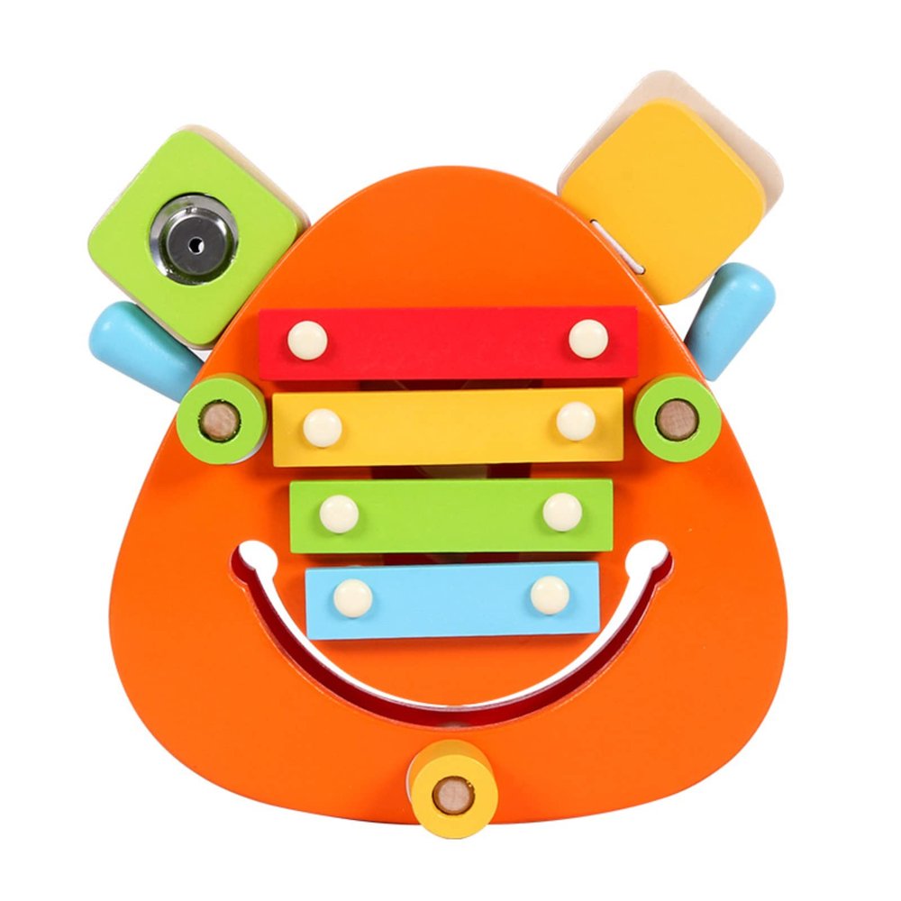 Montessori Toy for Kids-Wood Xylophone with Mallets, Wooden Multifunctional Instruments Combination Toy with Xylophone Rattle Castanets , Wooden Musical Instruments Toys for Boys and Girls