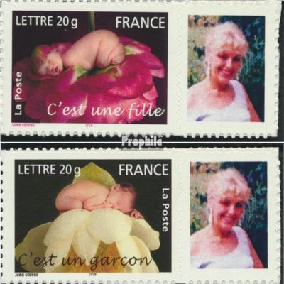 France 3957II from Zf-3958II from Zf with zierfeld (Complete.Issue.) unmounted Mint/Never hinged ** MNH 2005 Grumarken for Geburtstagsanzeigen (Stamps for Collectors)