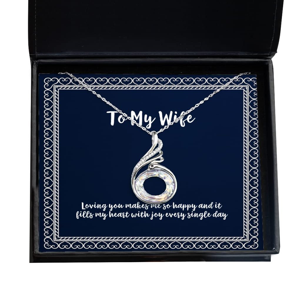 Joke Wife, Loving You Makes me so Happy and it Fills My Heart with Joy Every Single Day, Wife Rising Phoenix Necklace from Husband