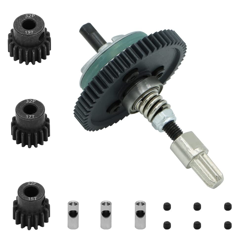 GLOBACT for 1/10 Slash 4X4 Slipper Clutch/Stampede 4X4/Rustle 4X4 Metal Steel Differential Gear 32P 54T Spur Gear with 15T/17T/19T Pinions Gear Sets Parts Upgrade Replace 6878