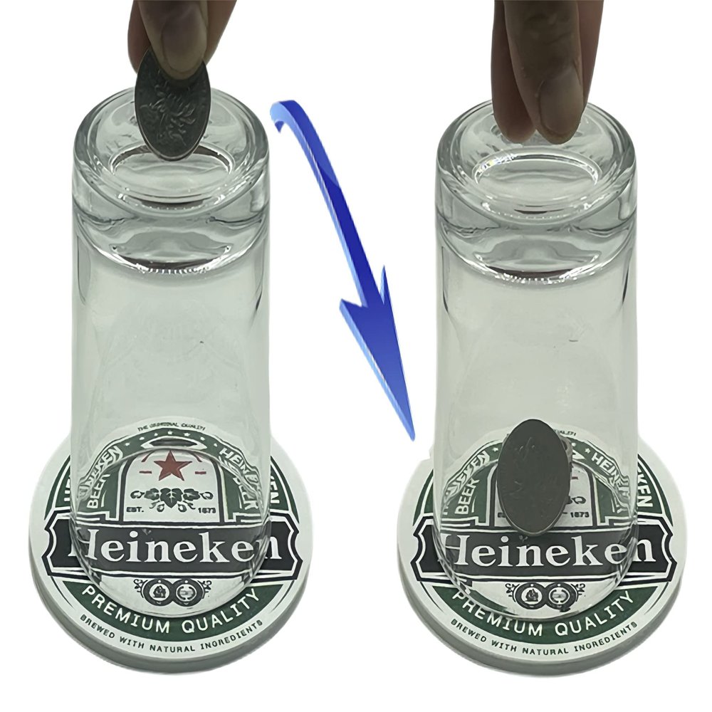 KNSHTH Magic Trick for Adults and Coin Through Glass Prop, Stunning Performance.