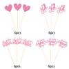24 Pack Happy Mother's Day Cupcake Toppers Glitter Number 1 Mom Love Heart Cupcake Picks Best Mom Cake Decorations for Women Birthday Happy Mother's Day Theme Party Supplies Pink view 3