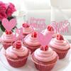 24 Pack Happy Mother's Day Cupcake Toppers Glitter Number 1 Mom Love Heart Cupcake Picks Best Mom Cake Decorations for Women Birthday Happy Mother's Day Theme Party Supplies Pink view 4