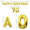 Beistle Happy 70th Birthday Balloon Banner Decorations Mylar Foil Inflatable Hanging Letters Party Supplies, Gold, 14.5"-25" x 180" view 2