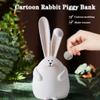 Piggy Bank Piggy Bank Animal Rabbit Money Bank with Long Ears, High-Capacity Resin Coin Bank, Girl Bedroom Desktop Ornament, Cartoon Fun Matte Toy, 2 Styles (Color : White, Size : A) view 2