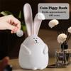 Piggy Bank Piggy Bank Animal Rabbit Money Bank with Long Ears, High-Capacity Resin Coin Bank, Girl Bedroom Desktop Ornament, Cartoon Fun Matte Toy, 2 Styles (Color : White, Size : A) view 4
