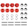 GLOBACT Aluminum 12mm Hex hub Wheel hex hub Adaptor with M4 Nut for 1/10 Slash 4X4 Stampede Rustler 4WD Replacement of 1654 3647 (8Pcs Red) view 1