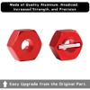 GLOBACT Aluminum 12mm Hex hub Wheel hex hub Adaptor with M4 Nut for 1/10 Slash 4X4 Stampede Rustler 4WD Replacement of 1654 3647 (8Pcs Red) view 3