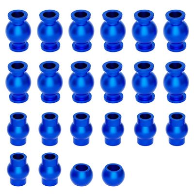 GLOBACT for 1/10 Arrma Senton Pivot Ball/Granite/Big Rock/Vorteks/Typhon/Aluminum Tie Rods Turnbuckles Pivot Ball Shock Pivot Ball Steering Pivot Ball Upgrade Parts Replace Arrma AR330515 (Blue)