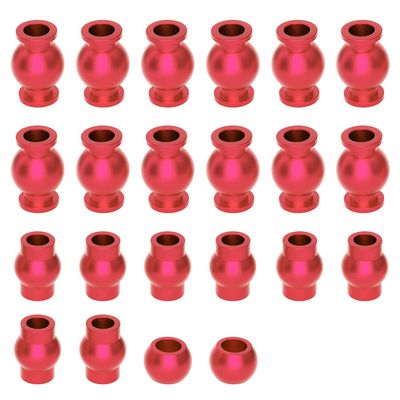 GLOBACT for 1/10 Arrma Senton Pivot Ball/Granite/Big Rock/Vorteks/Typhon/Aluminum Tie Rods Turnbuckles Pivot Ball Shock Pivot Ball Steering Pivot Ball Upgrade Parts Replace Arrma AR330515 (22Pcs Red)