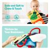 hahaland Baby Toys 0-6 Months - High Contrast Newborn Toys - Baby Tummy Time Books 0-6 Months with Crinkle, Squeaky Sounds, Touch Feel, Visual Stimulation view 4