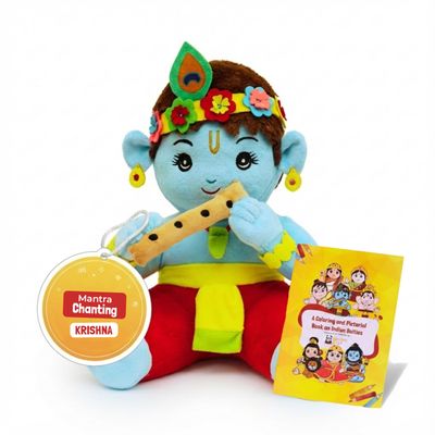Panda's Box Mantra Chanting Musical Baby Krishna Plush Toy | Best Gift for Kids