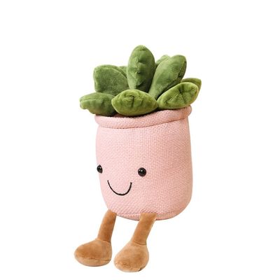CHELEI2019 9.8" Succulent Potted Plush,Funny Christmas Stuffed Succulent Plant Toy Gift,Pink