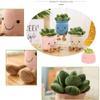 CHELEI2019 9.8" Succulent Potted Plush,Funny Christmas Stuffed Succulent Plant Toy Gift,Pink view 3