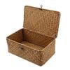 YKHB Storage Basket Storage Box Storage Baskets Handmade Woven Laundry Basket with Buttons Storage Bins Suitable for Bathroom and Kitchen Family Storage Bag (Size : 29x19x12cm) view 3