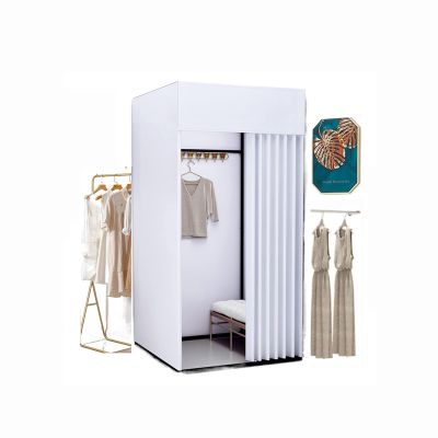 Portable Changing Room, Room Dividersportable Dressing Room Easy-to-move Cloakroom To Showcase Dressing DIY Makeshift Fitting Room With Blackout Curtains And Hooks ( Color : R , Size : 80x80x200cm )