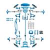 Power Hobbies Powerhobby Tamiya TT-02 Aluminum Upgrade Kit TT02 Arms/Motor Mount/Shocks/Battery/Drive Shaft (Blue) view 1