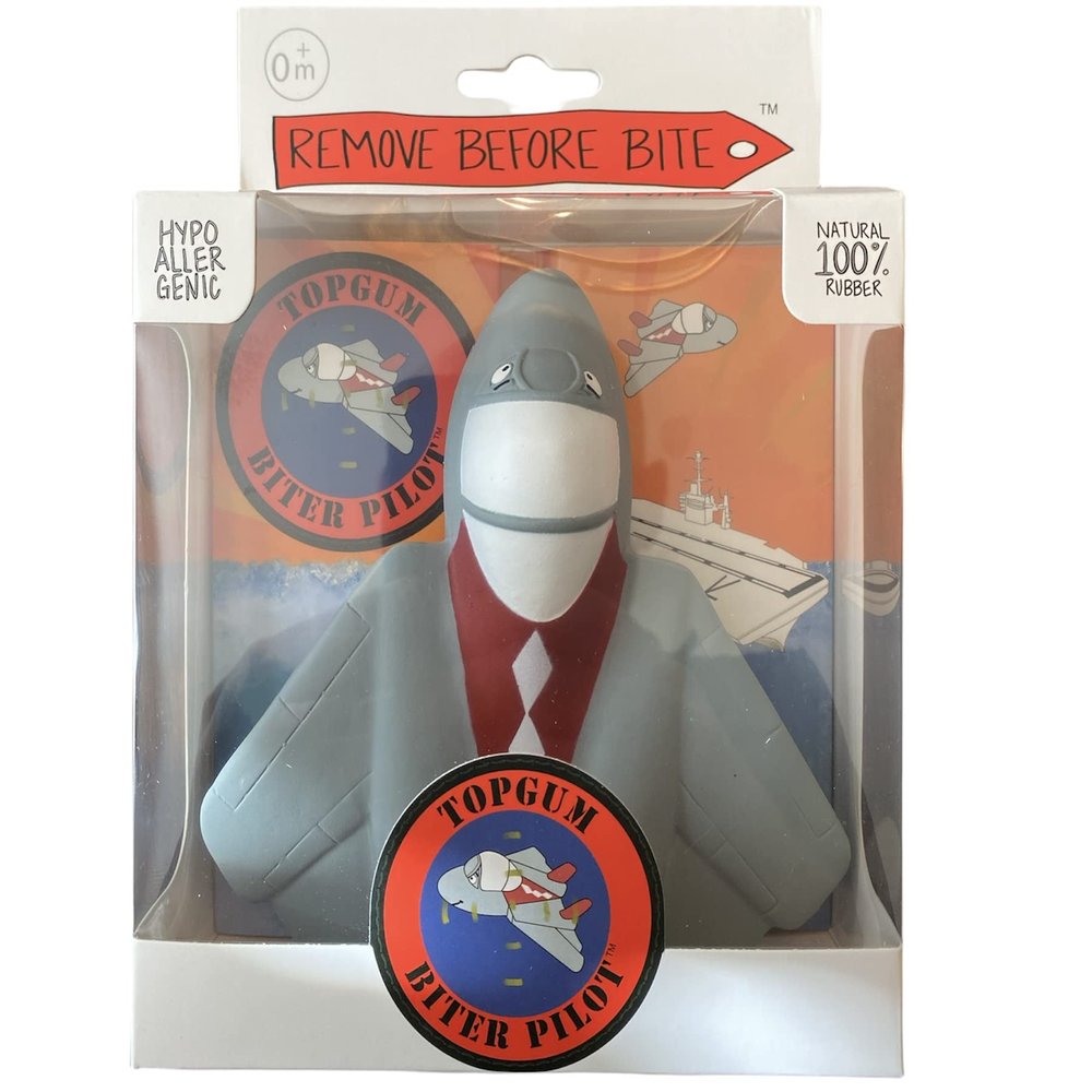 TOPGUM Biter Pilot Airplane Teething Toy 100% Natural Havea Rubber