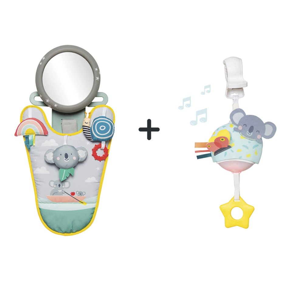 Taf Toys Koala in-Car Play Center Plus Musical Koala, On-The-Go Pull Down Hanging Music and Lights Infant Toy