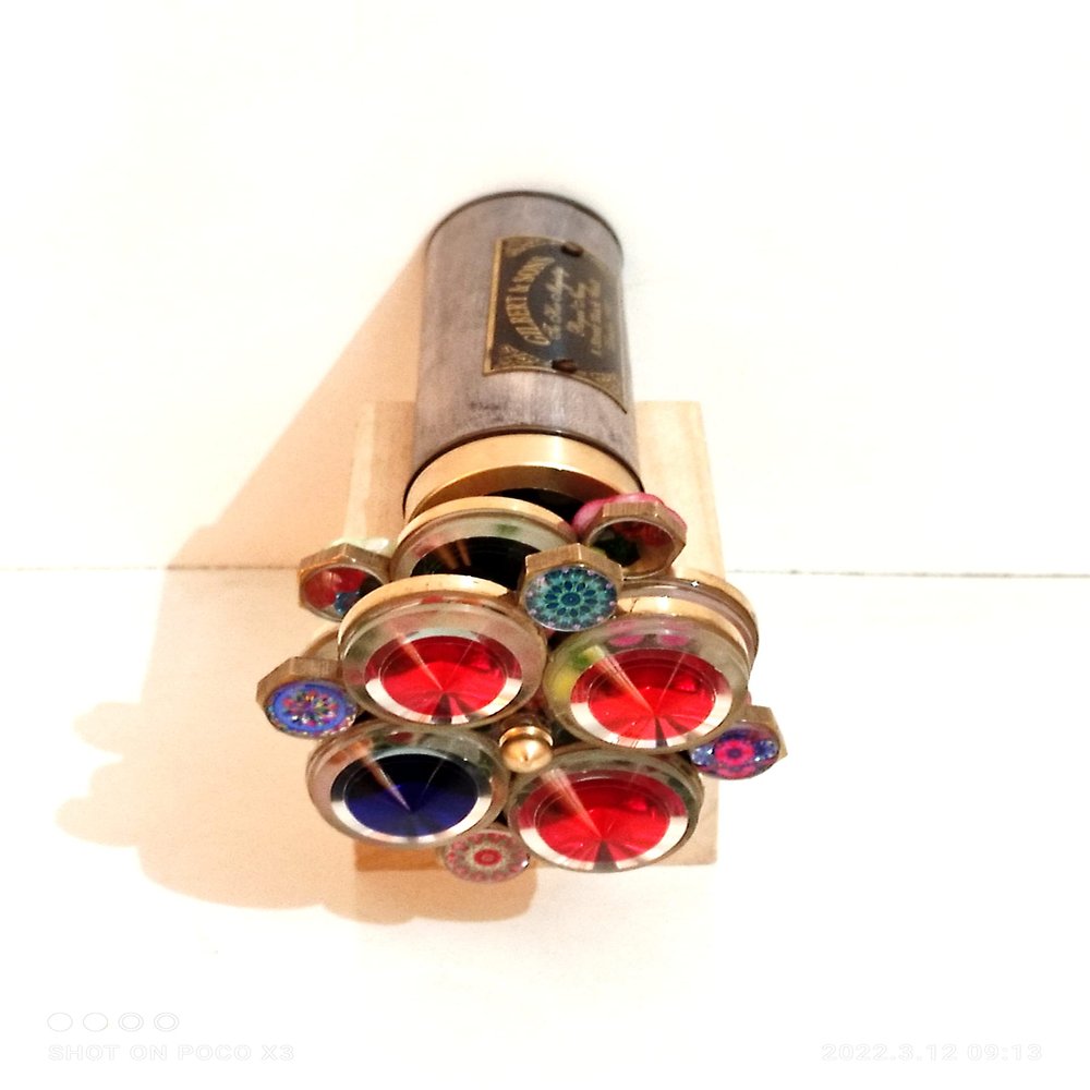 Kaleidoscope Brass Unique Kaleidoscope, Classic Kaleidoscope Gifts for Everyone Love Son,Daughter Gift Anniversary, Wedding by Nautical Gifts(with Stand)