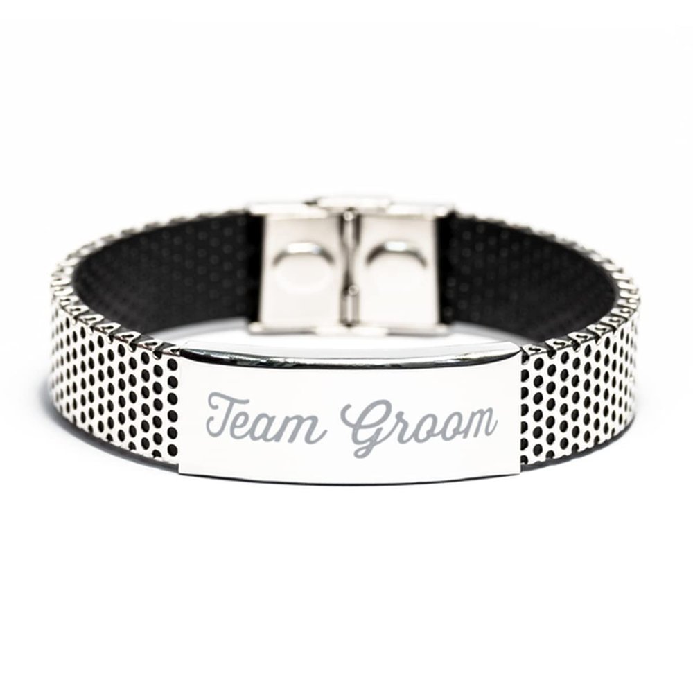 Best Team Groom Stainless Steel Bracelet, Team Groom, Groomsmaid Party Group Bracelets for Friends
