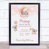 New Baby Birth Details Christening Nursery Koala Bears Keepsake Gift Print view 1